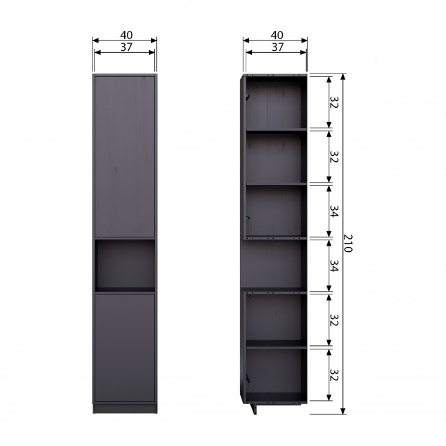 Finca - Meuble de rangement en bois massif de pin L40cm