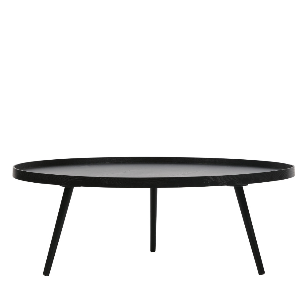 mesa - table basse ronde en bois ø100cm - couleur - noir