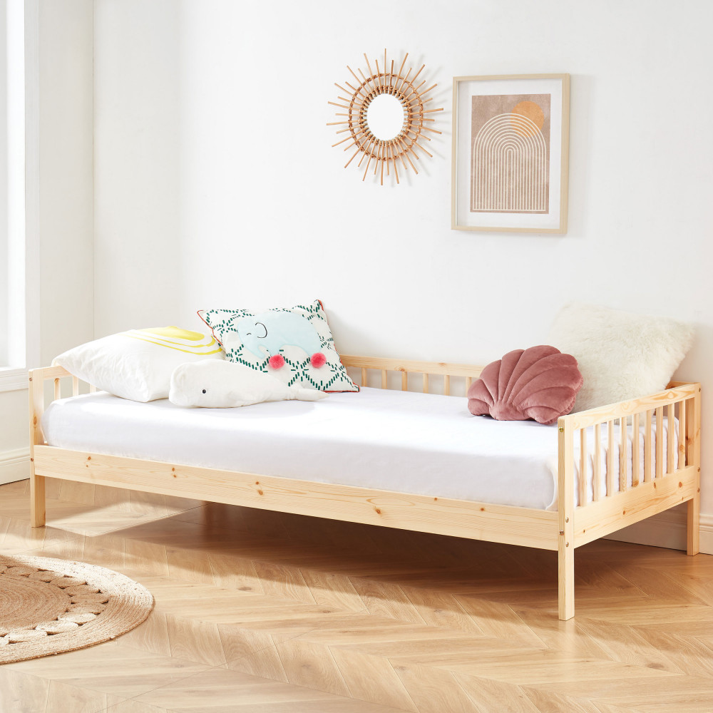 Cadre de lit pour enfant en bois massif 90x190cm - SASHA