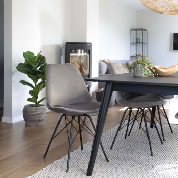 Oslo - Lot de 2 chaises en velours et métal
