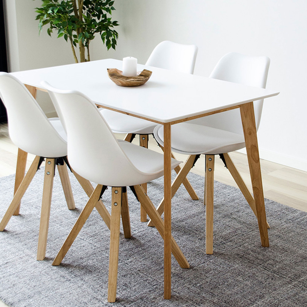 BERGEN table de chevet scandinave 45 cm sur pieds Bois et Blanc 2