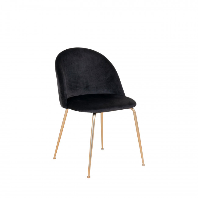 Geneve - Lot de 2 chaises en velours et pieds dorés