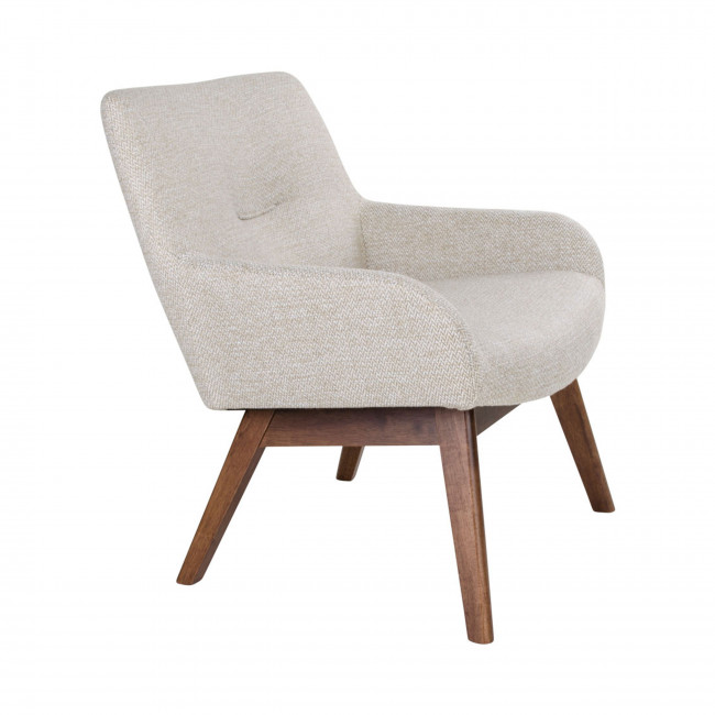 London - Fauteuil en tissu et pieds en bois naturel