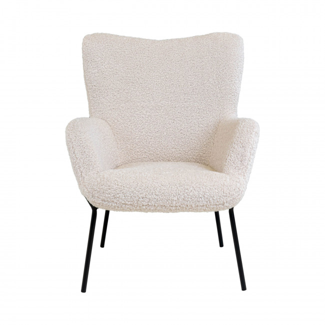 Glasgow - Fauteuil en tissu bouclette et métal