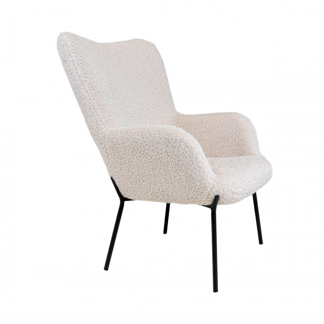 Glasgow - Fauteuil en tissu bouclette et métal