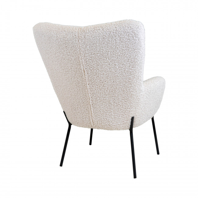 Glasgow - Fauteuil en tissu bouclette et métal