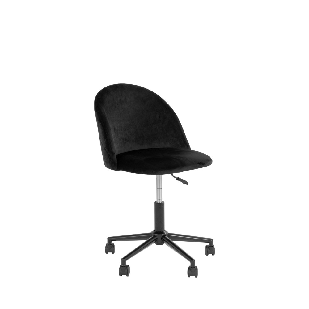 Geneve - Chaise de bureau à roulettes en velours - Couleur - Noir