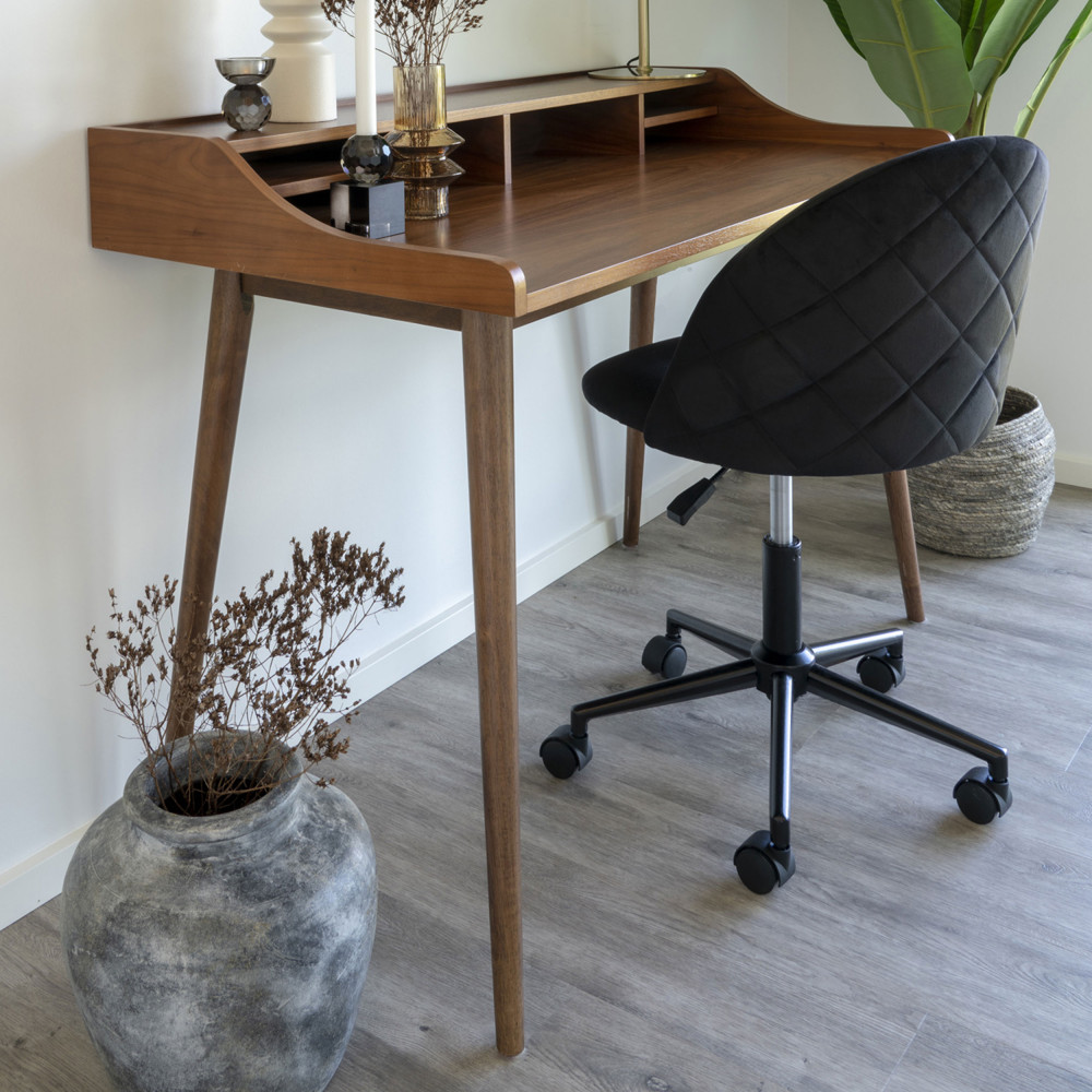 Chaise de bureau à roulettes en velours House Nordic - GENEVE