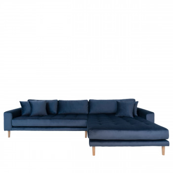 Lido - Canapé d'angle droit en velours L290cm