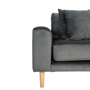 Lido - Canapé d'angle droit en velours L290cm