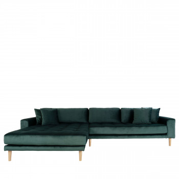 Lido - Canapé d'angle gauche en velours L290cm