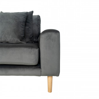 Lido - Canapé d'angle gauche en velours L290cm