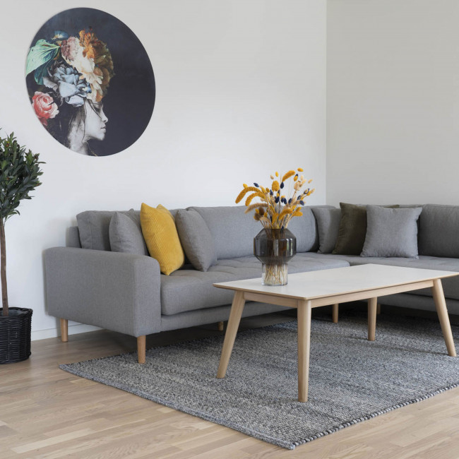Lido - Canapé d'angle droit en tissu L257cm