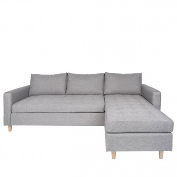 Firenze - Canapé d'angle réversible en tissu et pieds en bois naturel L219cm