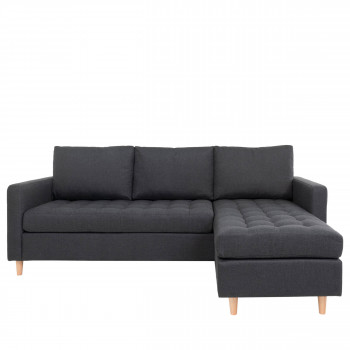 Firenze - Canapé d'angle réversible en tissu et pieds en bois naturel L219cm