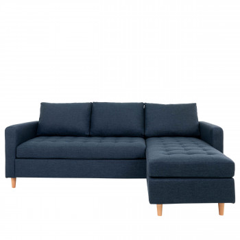 Firenze - Canapé d'angle réversible en tissu et pieds en bois naturel L219cm