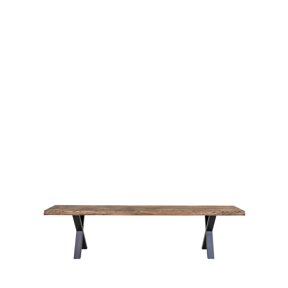 toulon - banc en bois avec pieds en x l180cm - couleur - bois foncé