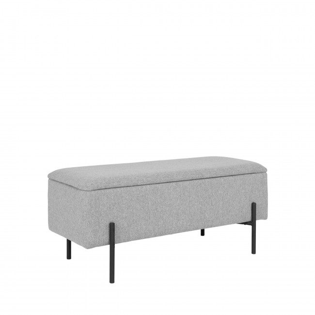 Watford - Banc avec coffre de rangement en tissu et métal