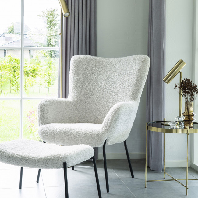 Glasgow - Repose-pieds en tissu bouclette