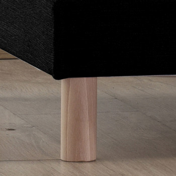 Bree – Sommier tapissier 90x190cm en bois massif à lattes recouvertes