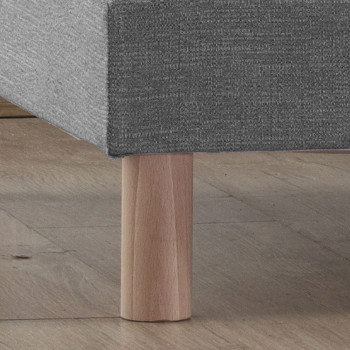 Bree – Sommier tapissier 90x190cm en bois massif à lattes recouvertes