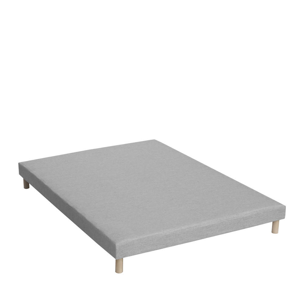Orson - Sommier tapissier 160x200cm en bois massif à lattes recouvertes - Couleur - Gris