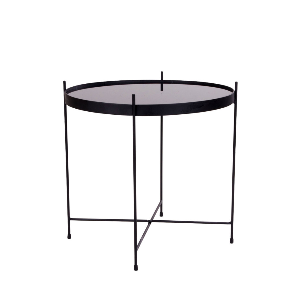 Venezia - Table basse en verre et métal ø48xh48cm - Couleur - Noir