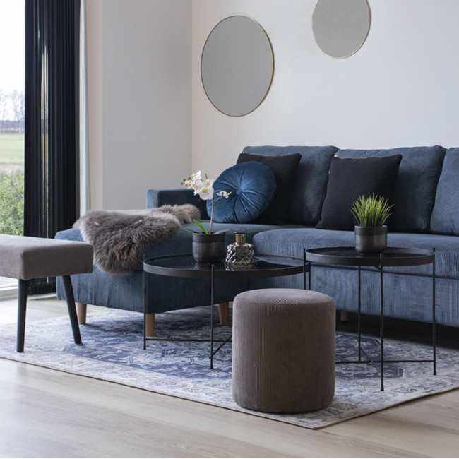 Venezia – Table basse en verre et métal ø48xh48 cm