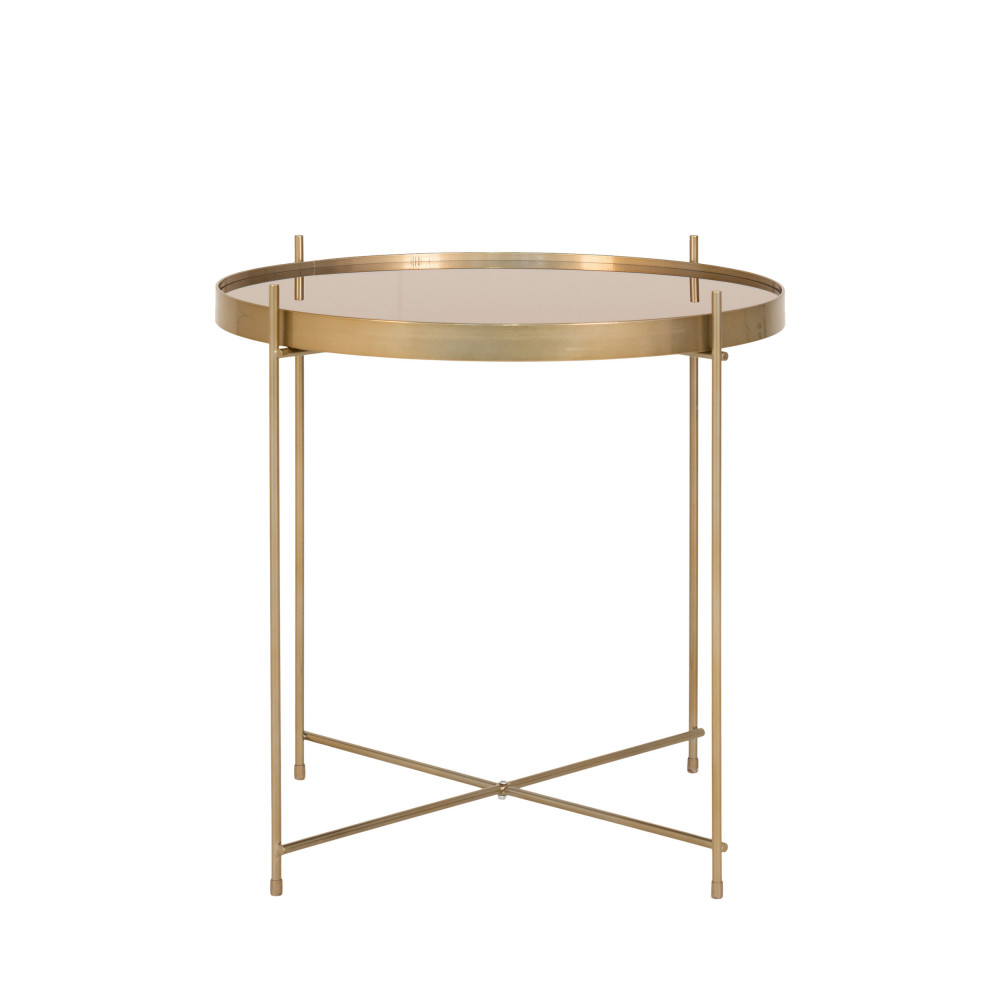 Venezia - Table basse en verre et métal ø48xh48cm - Couleur - Laiton