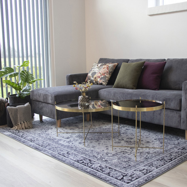 Venezia – Table basse en verre et métal ø48xh48 cm