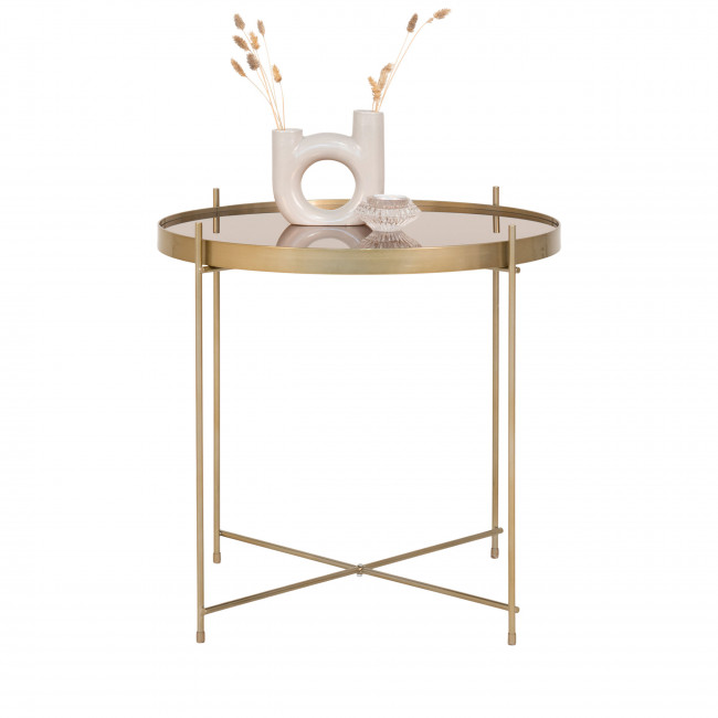 Venezia – Table basse en verre et métal ø48xh48 cm