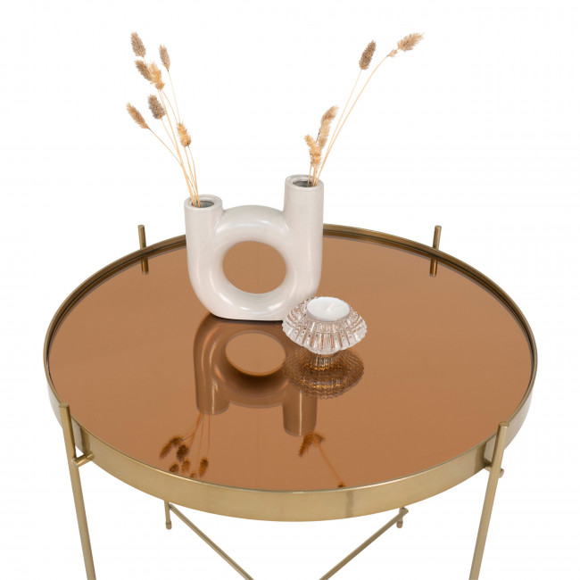 Venezia – Table basse en verre et métal ø48xh48 cm
