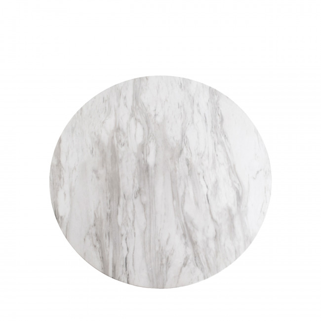 Bolzano - Table basse aspect marbre et métal ø70x45 cm