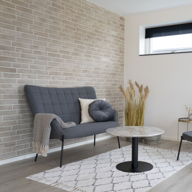 Bolzano - Table basse aspect marbre et métal ø70x45 cm