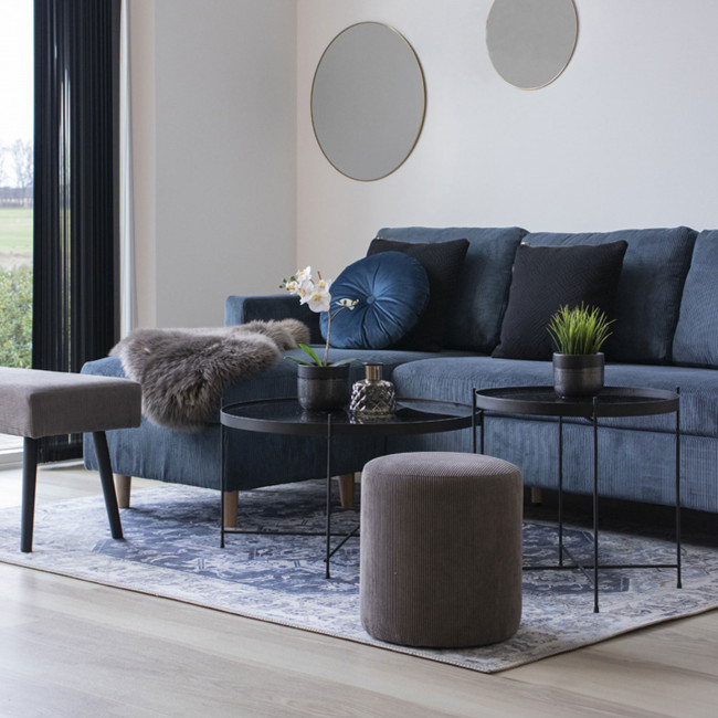 Venezia – Table basse en verre et métal ø70xh40 cm