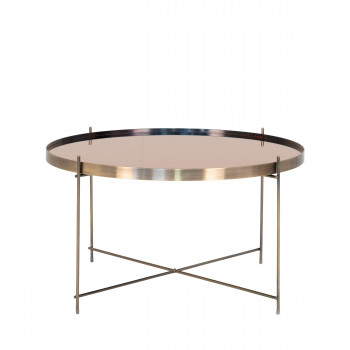 Venezia – Table basse en verre et métal ø70xh40 cm