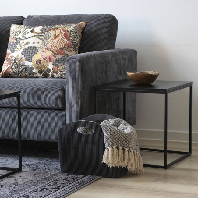 Vita – Bout de canapé en métal et bois 45x45x45 cm