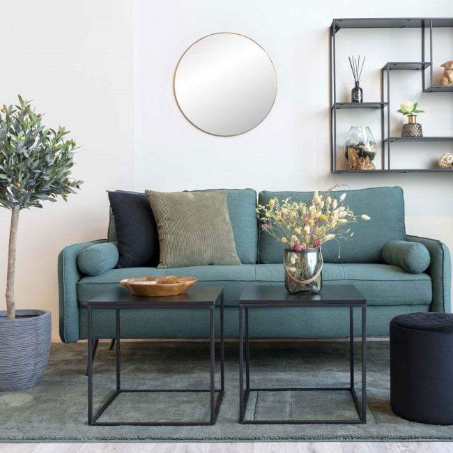 Vita – Bout de canapé en métal et bois 45x45x45 cm