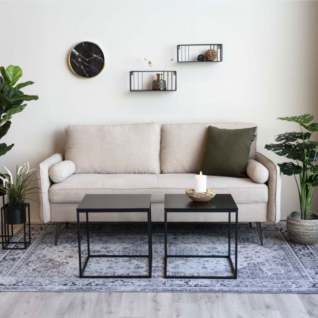 Vita – Bout de canapé en métal et bois 45x45x45 cm