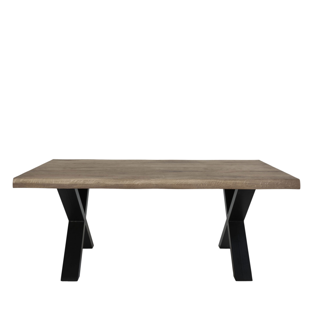 toulon - table basse en métal et bois - couleur - bois foncé