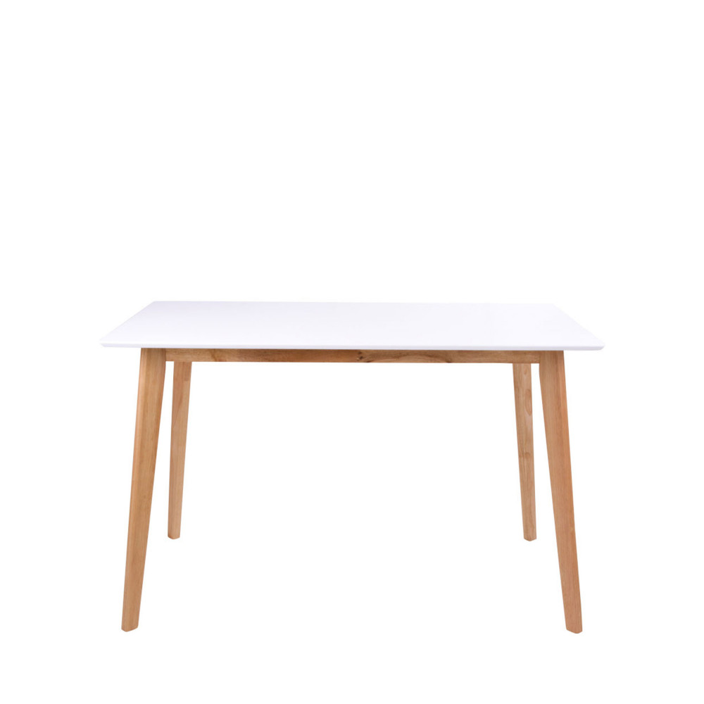 Vojens - Table à manger en bois 120x70cm - Couleur - Blanc