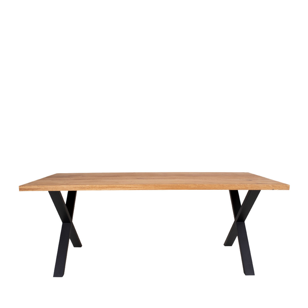 Montpellier - Table à manger en bois et métal - Couleur - Bois clair / noir