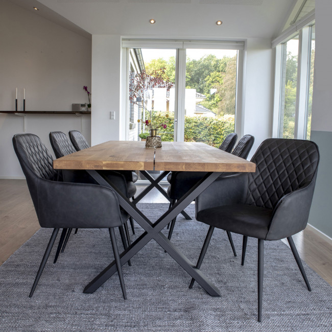 Montpellier – Table à manger en bois et métal 200x95xh75 cm