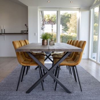 Montpellier – Table à manger en bois et métal 200x95xh75 cm