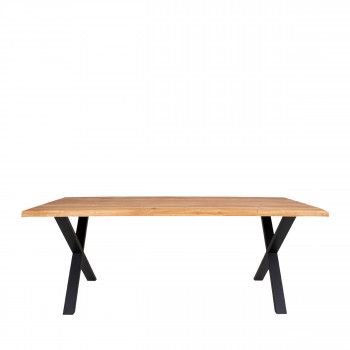 Toulon - Table à manger en bois et métal 200x95cm