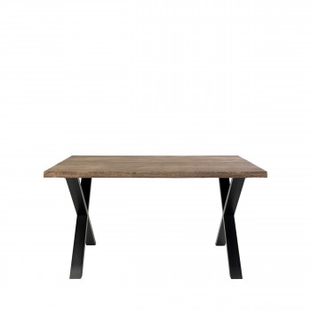 Toulon - Table à manger en bois et métal 140x95xh76x4 cm