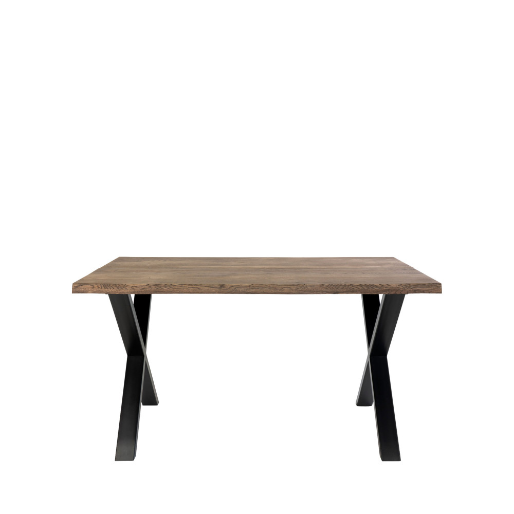 Toulon - Table à manger en bois et métal 140x95cm - Couleur - Bois foncé / noir