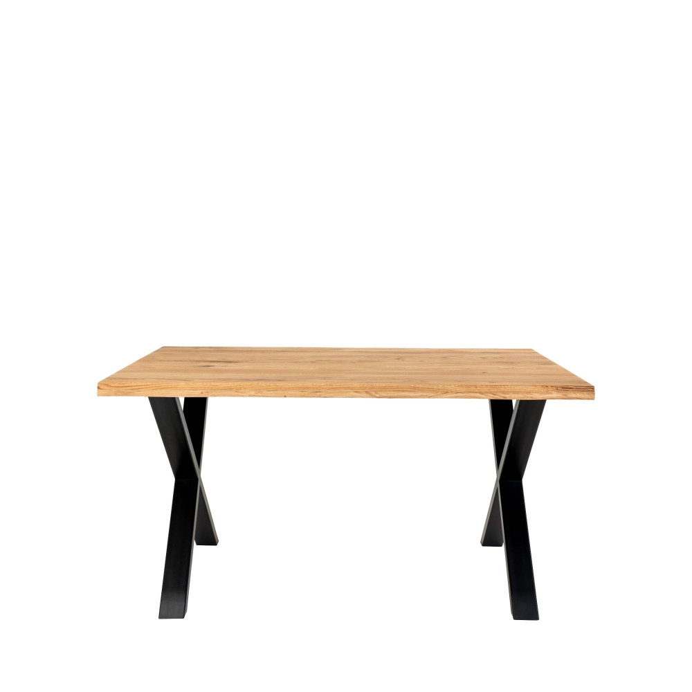 Toulon - Table à manger en bois et métal 140x95cm - Couleur - Bois clair / noir