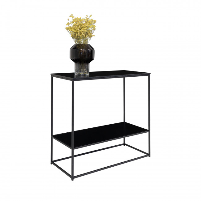 Vita - Console 2 étagères en bois et métal 80x80x36 cm