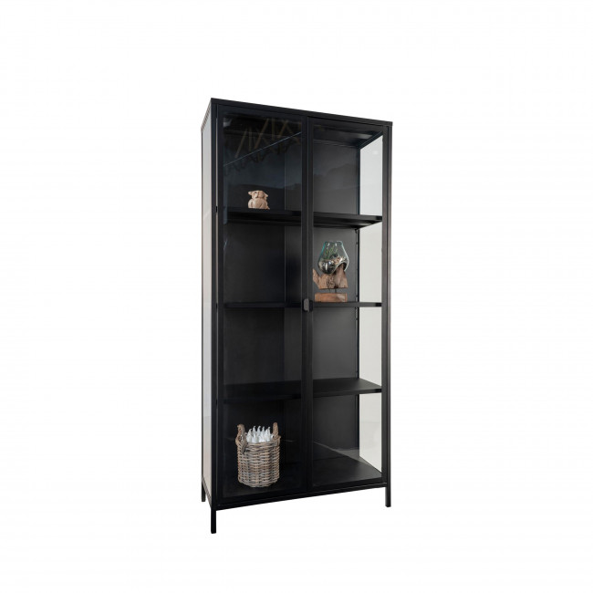 Brisbane – Vaisselier en métal et verre H175cm